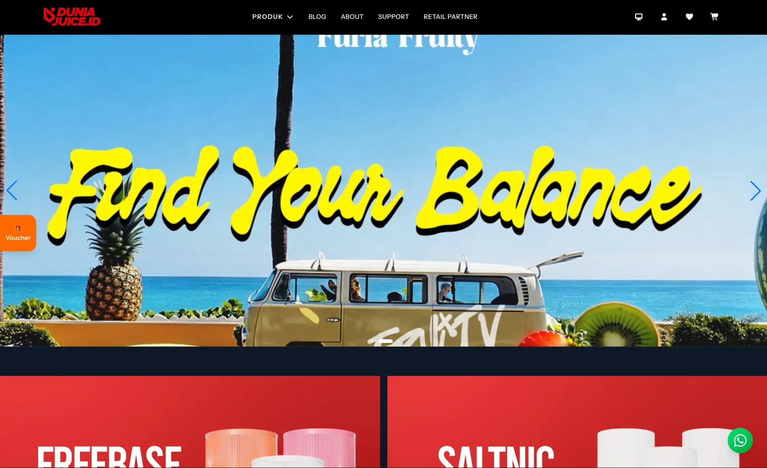 Dunia Juice Indonesia homepage — F&B website design by Stefanoes Visual